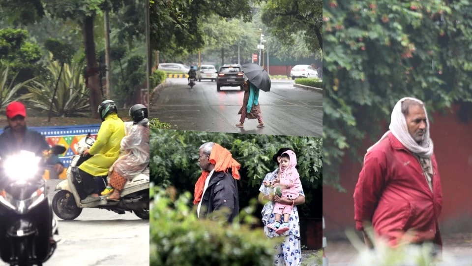 बारिश से दिल्ली-एनसीआर में बदला मौसम, चार साल बाद अक्टूबर का सबसे ठंडा दिन; प्रदूषण से भी राहत