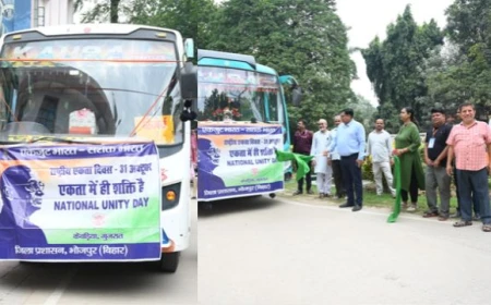 GROUP OF TRAVELERS SETS OFF FOR THE STATUE OF UNITY