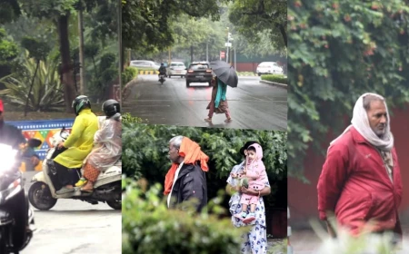 बारिश से दिल्ली-एनसीआर में बदला मौसम, चार साल बाद अक्टूबर का सबसे ठंडा दिन; प्रदूषण से भी राहत